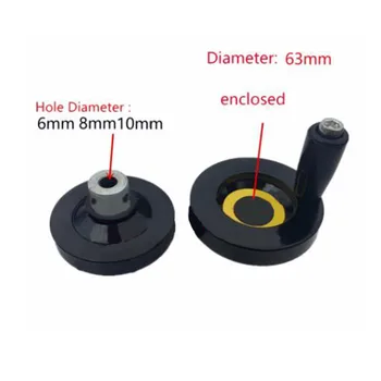 1PC CNC 3D Tlačiarne priemerom 6 mm 8 mm 10 mm ručné koliesko s Priemerom 63mm pre T8 viesť skrutku T6 T8 T10 Trapézové Viesť Skrutka