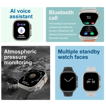 DT8 Ultra, Smart Hodinky 49 mm Prípade NFC Dvierok Smartwatch Vždy-na Displeji Bluetooth Hovor Bezdrôtové Nabíjanie GPS Fitness Tracket