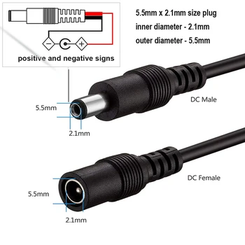 5.5X2.1 mm DC Power Splitter Kábel 1 2/3/4/5/6/8 Spôsobom 5V 12V Napájací Adaptér Konektor Kábla Pre LED Pás Svetla CCTV Kamery