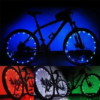 20 LED Bike Bicykli jazda na Bicykli Svetlá Kolesa Hovoril Ľahké Nepremokavé Pásy Lampy Reťazec