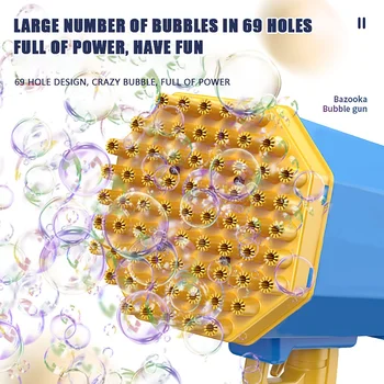 69 Otvory Elektrické Bubliny Zbraň Gatlin Stroj Mydlové Bubliny Magic Bublina Pre Deti Automatické Bazooka Bubliny Zbraň