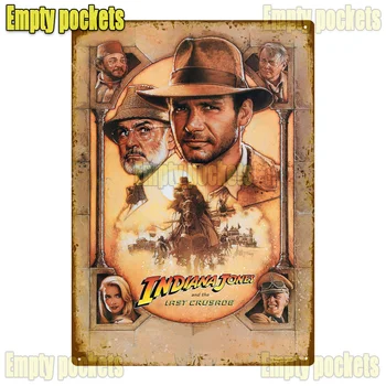 Kovov Cín Prihlásiť Klasické Indiana Jones Raiders of The Lost Ark Film Film Film Vintage Retro Hliník, Cín Značky pre Kino Dekor