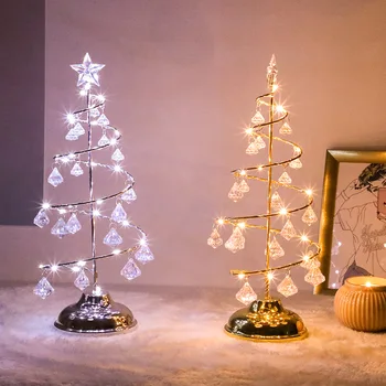 LED Vianočný Stromček, Stolná Lampa Batérie Moderné Crystal Stôl Dekorácie, Lampy, Spálňa, Obývacia Izba Dovolenku Dar Nočný Stolík Osvetlenie