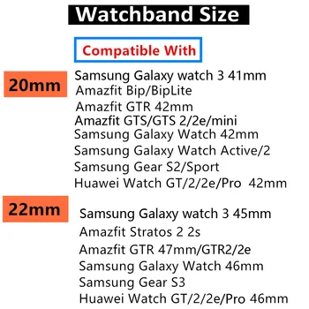 20 mm/22mm pásmo pre Samsung Galaxy sledovať 4/classic/46 mm/Active 2/Výstroj s3 Hranici silikónový náramok Huawei GT hodinky/2/3/Pro popruh