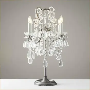 Francúzsky štýl crystal palace štúdia stôl svetlo spálňa stolové lampy, Princezná Izba posteli dekorácie luxusné tabuľka svetlo ZA920436