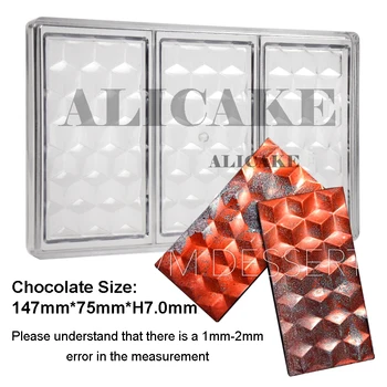 3D Polykarbonátu Čokoládu Formy Diamond Hrubé Zásobník pre potravinársky Čokoláda Formy Podobe Pečiva, Pečenie Pečiva Nástroje