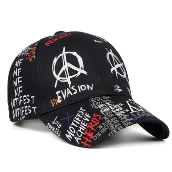 2019 nové graffiti tlač baseball cap bavlna módne bežné klobúk mužov a žien nastaviteľné slnko čiapky hip hop otec čiapky