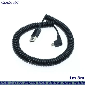 Micro USB 90 Stupňov Pravý Uhol Oblúka Telefón Android Auta Nabíjací Kábel Jar Dátový Kábel 1m 3m Najlepšiu Kvalitu