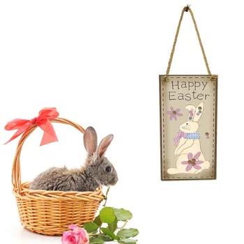 Veselú veľkú noc Králik Bunny Vták Drevený Prívesok Veľkonočné Dekorácie, Závesné Plavidlá Pre DIY Domáce Stranu Deti Darček veľká noc Výzdoba Dodávky
