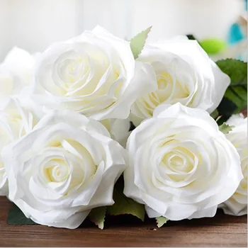 1pcs 45 cm 10 hláv Hodváb Umelé Ruže Kytice Pre Svadobné Party Domov Tabuľka zariadené, pri Váza Dodávky Falošné Kvety