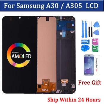 Super AMOLED Displej Pre Samsung Galaxy A30 LCD A305 A305/DS A305FN A305G LCD Displej Dotykový Displej Digitalizátorom. Montáž Replacemen