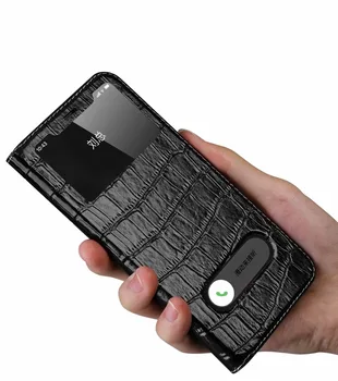 YXAYN Reálnom kožené krokodíla vzor Pre iPhone X XR XS 11 Pro MAX 13 Pro MAX Vymazať Zobrazenie Okna výklopný Kryt Telefónu Prípade