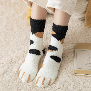Jesenné Zimné Dámske Mačky Packa Prúžok 3D Ponožky Roztomilý Zábavné Thicked Dievčatá Cartoon Zvierat Ponožky, pančuchový tovar Prst Zebra Tiger Poschodí Ponožky