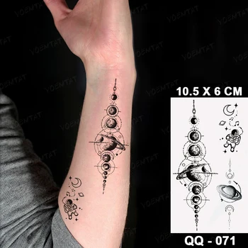 Voda Prenos Nepremokavé Dočasné Tetovanie Nálepky Astronaut Zem, Hviezdy, Mesiac, Flash Tatto Žena, Muž, Dieťa, Dieťa Body Art Falošné Tetovanie