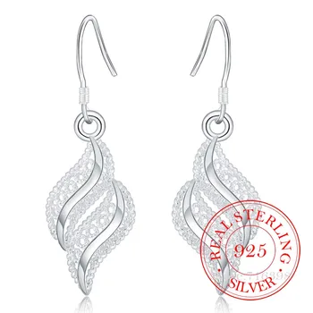 925 Sterling Silver Náušnice Kórejský Vintage Geometrické Palác Vzor Visieť Náušnice Pre Ženy 2020 Zapojenie Svadobné Šperky