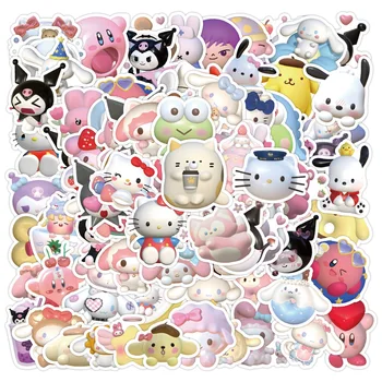 120PCS Kawaii Sanrio Hello Kitty Roztomilý Kuromi 3D Graffiti Samolepky, Dekorácie Auta Diy Požičovňa batožinového priestoru Tabletu Hračky pre Deti