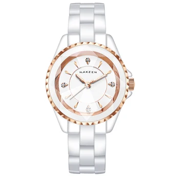 NAKZEN Dámske Keramické Quartz Hodinky Ženy, Nové Módne Analógový Nepremokavé Diamond náramkové hodinky Pre Dary Hodiny Relojes Mujer