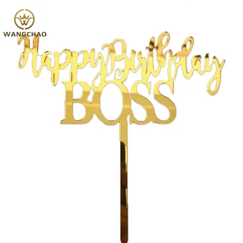 Kreatívne Akryl Happy Birthday Cake Boss Vňaťou Dospelých Party Láskavosti Pečenie Zdobenie Supplie Dekorácie Tortu Mulčovače