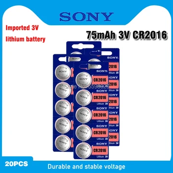 20pcs/veľa Pôvodnom Sony CR2016 3V Lítiové Batérie Pre auto tlačidlo sledovať, diaľkové ovládanie hračka 2016 ECR2016 CR 2016 gombíkové Batérie