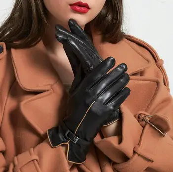 Kožené rukavice hrubé teplé dámske kožené rukavice jesenné a zimné dámske rukavice z ovčej