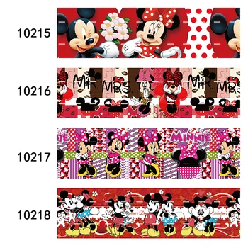 Liston Tlačené Disney Minnie Mouse Grosgrain Pásky 25mm 50yards NEPRIATEĽ pre DIY Luk remeselníkov Dekorácie, Ručne vyrábané Materiály