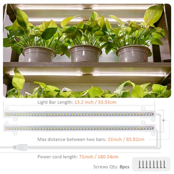 2ks LED Rásť Svetelné Pásy celé Spektrum Časovač Led Bary Pre Rastliny Phyto Lampa Phytolamp Rásť Stan Skleníkových S sieťový Adaptér