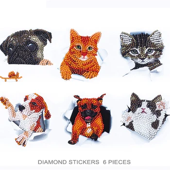 Detské Diamond Maľovanie Nálepky Nastaviť DIY 5D Cartoon Zvierat Diamond Umelecké Mozaiky Nálepky Digitálny Set Pre Pohár Kniha Domova