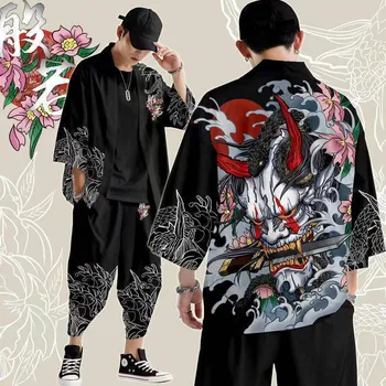 Japonské Tradičné Oblečenie Kimono Nohavice Mužov Retro Yukata Ázijskej Módy Tang Vyhovovali Harajuku Hanfu Yukata Bunda