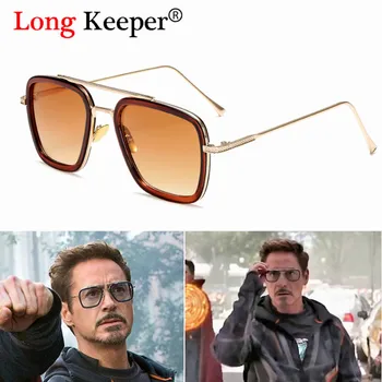 Luxusné Módne Tony Stark Letu Štýl Človeka slnečné Okuliare Mužov Námestie Dizajn Značky Slnečné Okuliare Oculos Retro muž iron Man