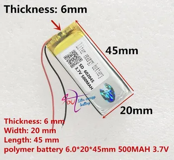 Najlepšie batérie značky 3,7 V lítium-polymérová batéria 602045 MP3 062045 500mAH audio rekordér