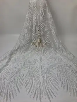 Speical afriky Tylu čipky textílie SYJ-118886 s lepené lesk francúzsky čistý čipky textílie 5 metrov na spoločenské šaty