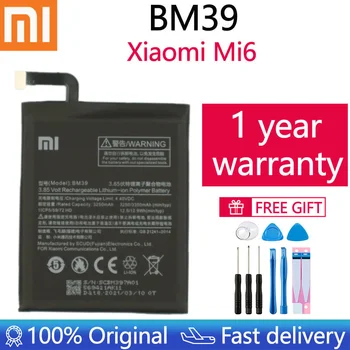 Xiao Mi Originálne Batérie Telefónu BM39 Pre Xiao Mi 6 Mi6 3250mAh Vysokou Kapacitou Náhradná Batéria Zdarma Nástroje Maloobchodných Balíkov