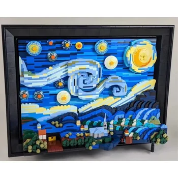 Vincent Van Gogh:Na Hviezdna Noc 21333 2316pcs Moc Umenie Maľba Stavebné kamene, Tehly Model Vzdelávacie Hračka Darček Pre Chidlren