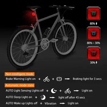 X-Tiger Smart Bicykel zadné Svetlá Automatický On/Off Senzor Nepremokavé Cyklistické Osvetlenie pre Nočné Jazdenie Ultra Jasné Led Bicykel Zadné Svetlá