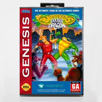 16-bitové Sega MD hra zásobník s Retail box - Battletoads & Double Dragon Ultimate Team na Megadrive Genesis systém
