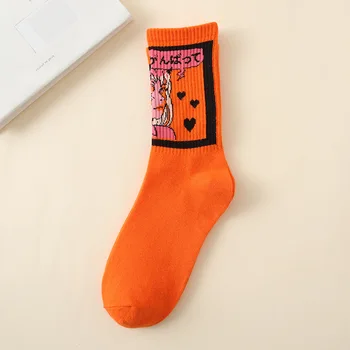 Japonský Iny Komiks Príliv Ponožky Jednoduché Skateboard Mid-tube Ilustrácia Ženy Ponožka Darčeky pre Dievčatá Roztomilý Športové Ponožky Harajuku