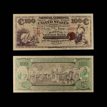 Nastaviť USA $1 $5 $50 $100 Dolár, Zlato, Bankovky Farebnom Svete Peňazí Suvenír 1975 Zbierka