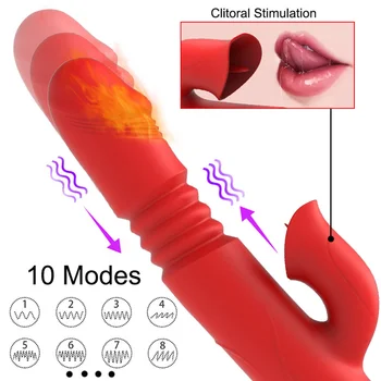 Otepľovanie A Teleskopické Dildo Vibrátory Sexuálne Hračky Pre Ženy 10 Režim Klitorisu Jazyk Vibrátor S Samica Análny Stimulátor Sex Shop