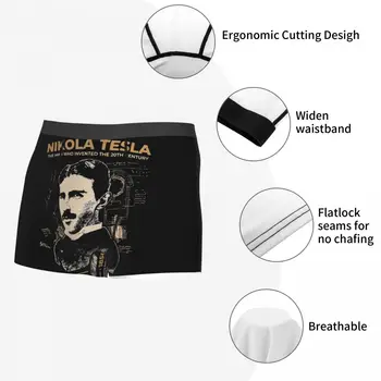Nikola Tesla Vedci Predmet Vynálezca Fyziky Vedy Mužov Bielizeň Boxer Nohavičky Šortky, Nohavičky Mäkké Spodky pre Homme