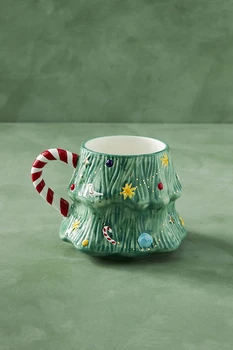 Schafer rámčeka A*n keramické Vianočný stromček, snehuliak káva hrnček vody, šálka kávy, pohár poháre