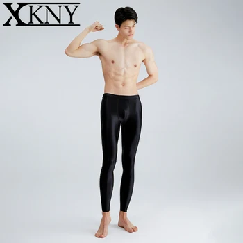 XCKNY Sexy Satin olej lesklé nohavice Nahé mužské rýchle sušenie lesklé nohavice lesklé plávať šport vysoko elastická Surfovanie nohavice