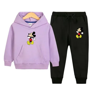 Disney Mickey Mouse Jar Hoodies Luxusné Dizajnér Chlapec Oblečenie Set Bežné Cartoon Mikina + Nohavice Dieťa Deti, Detské Oblečenie