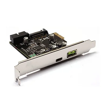 Sk-Labs USB 3.0 3 Port (Typ C + 20 Pin Interné) PCI-E Express Card w/ 2.4 Rýchle Nabíjanie USB Hub Radič Adaptér pre PC