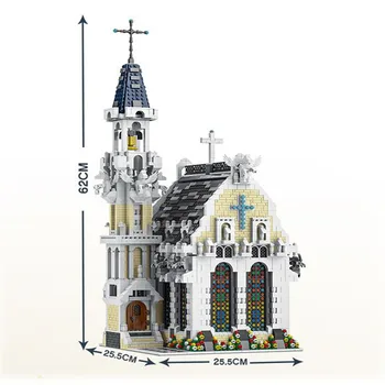 033006 Creative Expert Moc Stredovekého Mesta Cirkvi Tehly Modulárny Dome Slávneho Architektúry Ulici Názory Model Stavebným Hračky